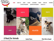 Tablet Screenshot of aheartforanimals.org